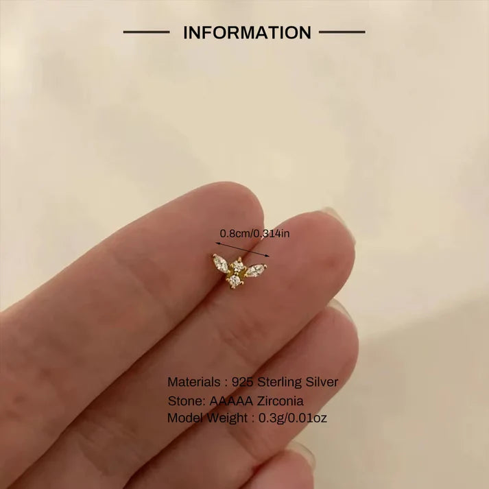 Luxe Line Mini Zircon Stud – a Spark of Modern Minimalism