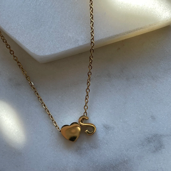 Fashion Tiny Heart Dainty Initial Necklace