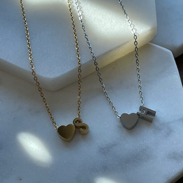 Fashion Tiny Heart Dainty Initial Necklace