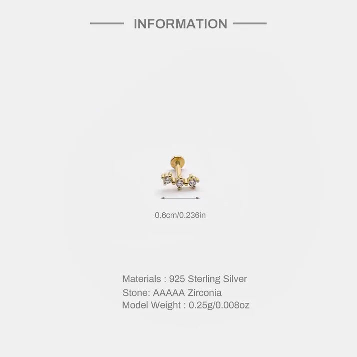 Luxe Line Mini Zircon Stud – a Spark of Modern Minimalism