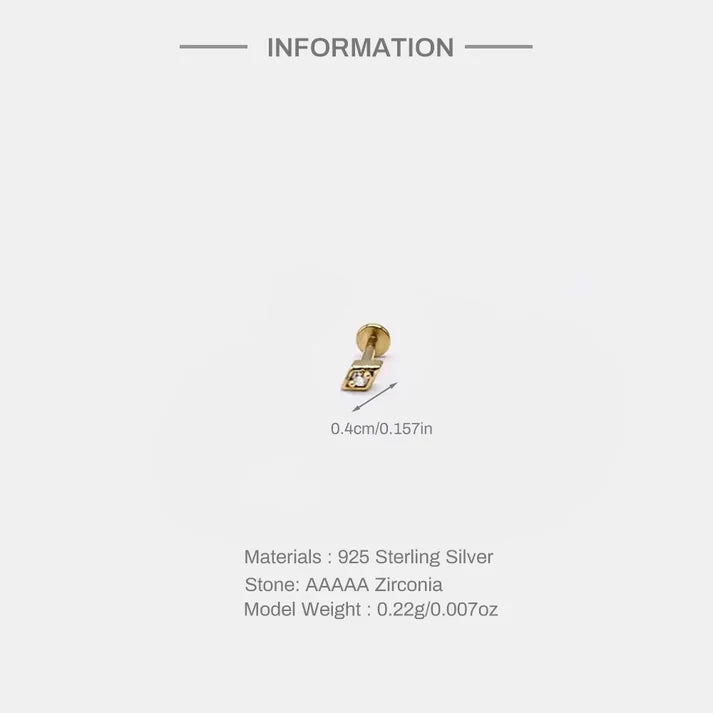 Luxe Line Mini Zircon Stud – a Spark of Modern Minimalism