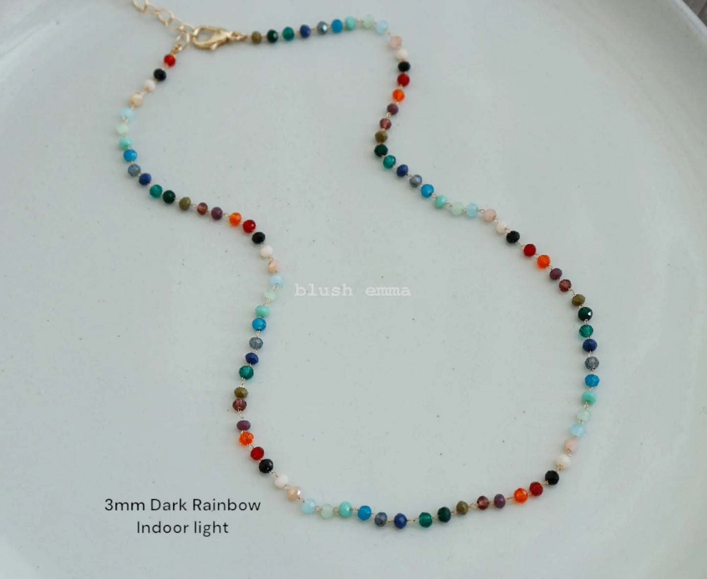 Rainbow Gemstone Beaded Necklace – a Dainty Touch of Color and Charm