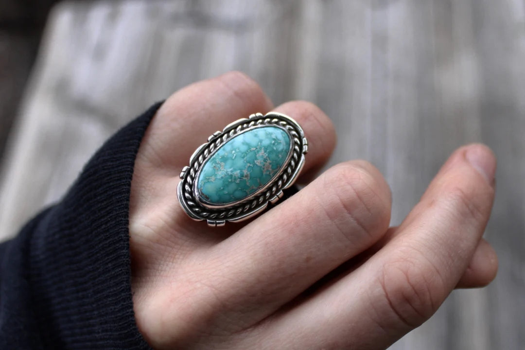 Desert Bloom Turquoise Ring – a Statement of Earthy Elegance
